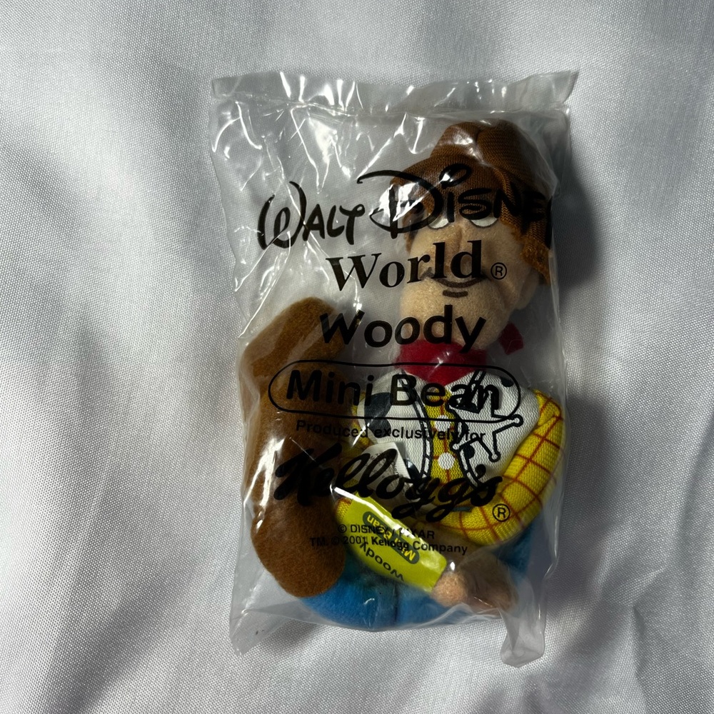 Disney Pixar Toy Story Woody Mini Bean Bag Plush Kellogg’s 2001 NWT Sealed‎